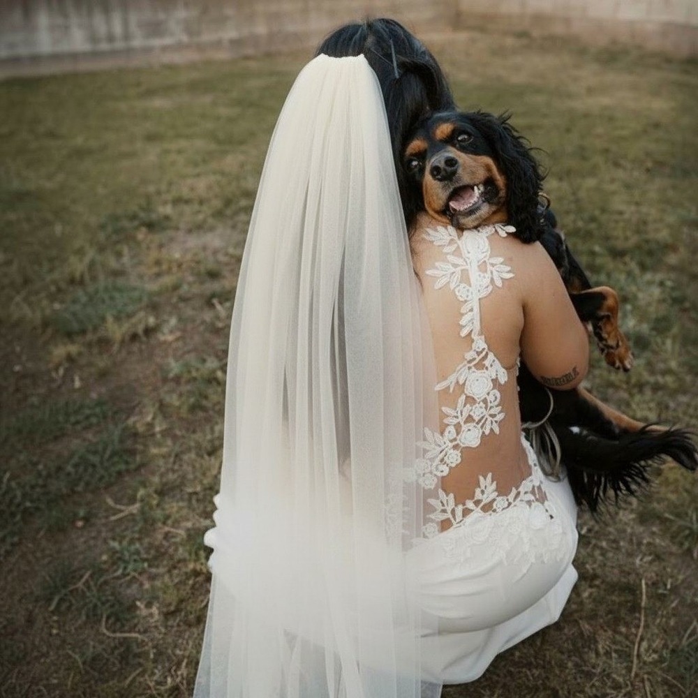 New 90 Inch Ivory Chapel Length Bridal Veil Single Layer Tulle Simple Wedding